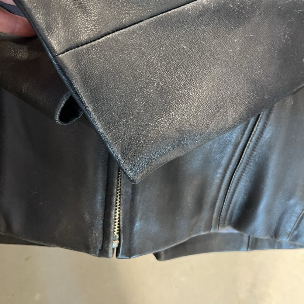 Jacqueline Ferrar Black Genuine Lambskin Leather Jacket M - Picture 6 of 10